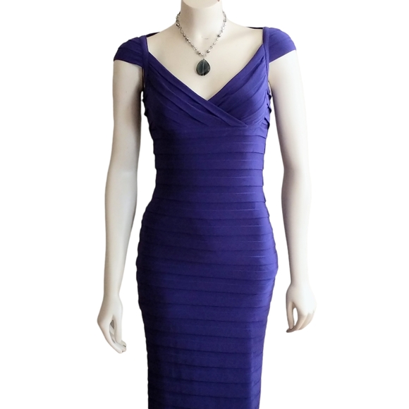 NW Collections Pleated Cocktail Dress Purple Size XS - Picture 1 of 9